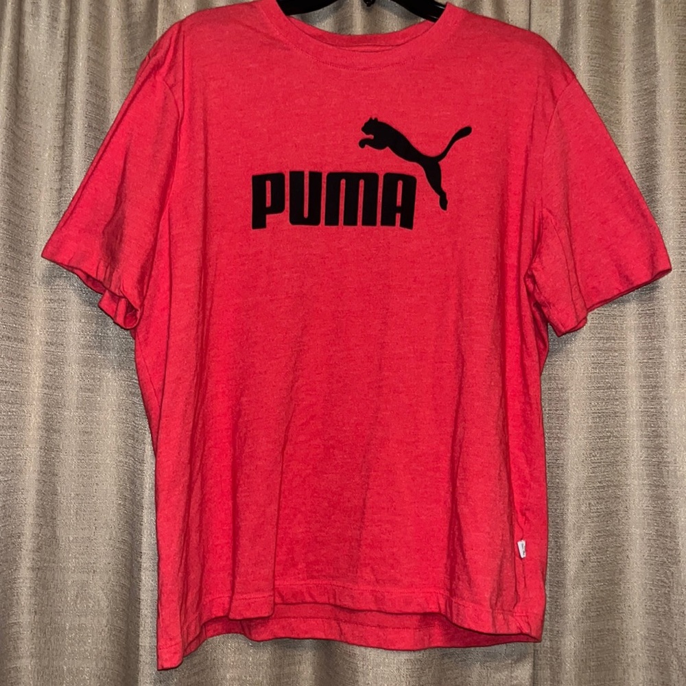 Puma Red Short Sleeve with Black Puma Logo Mens XL